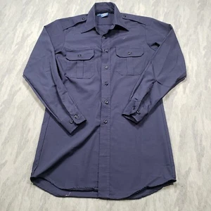 Propper Shirt Mens Small Long Blue Navy Long Sleeve Button Up Uniform Utility - Picture 1 of 12