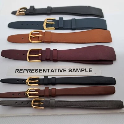 HIRSCH GENUINE CALF WATCH BAND Gold Buckle NOS many sizes/colors - Image 1 of 4