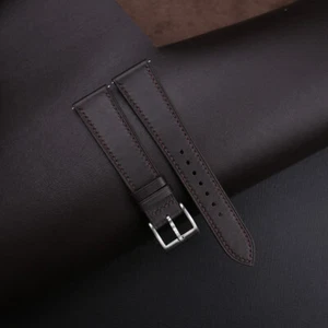 Calfskin Dark Brown Box Leather Watch Strap Band 18mm 20mm 22mm - Picture 1 of 9