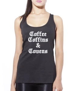 Kaffee Särge und Covens Damen Trägershirt Tank Top Cold Brew Halloween Hexe Goth - Bild 1 von 4