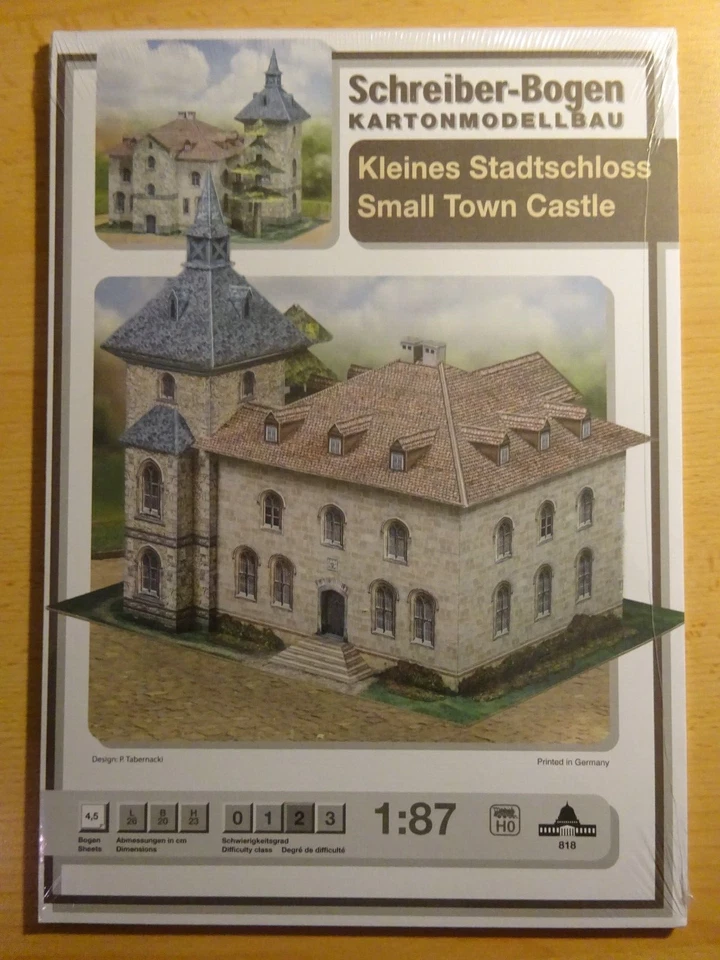 Kleines Stadtschloss Schloss 1/87 HO Schreiber-Bogen Kartonbausatz Bastelbogen