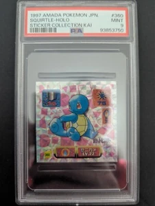 1997 AMADA POKEMON JPN #360 SQUIRTLE HOLO STICKER COLLECTION KAI PSA9 - Picture 1 of 2