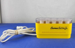 Vintage Carmen Set to Go Heated 5 Hair Rollers Yellow Retro Curlers Travel - Picture 1 of 6