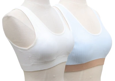 2-Pack Women's Sports Bras MEDIUM Pullover Style Solid White & Blue - Image 1 of 4