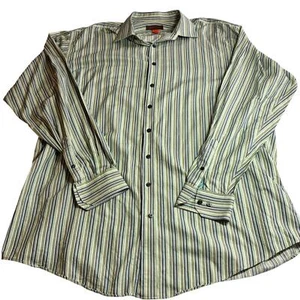 NYNE Men's Size 2XLT Tall Button Down Long Sleeve Striped Blue Green Shirt - Picture 1 of 7