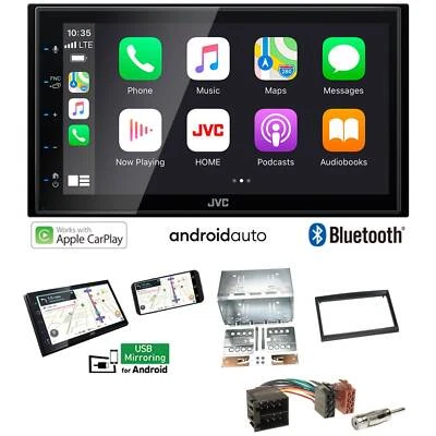JVC Autoradio Apple CarPlay Android Auto für Peugeot 307 2001-2009 in schwarz - Bild 1 von 4