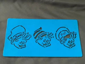 Vintage 1970 Kellogg Rice Krispies Snap-Crackle-Pop Blue Plastic Stencil LQQK! - Picture 1 of 4