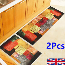 2Pcs Non Slip Area Rugs Living Room Carpet Runner Rug Hallway Kitchen Floor Mat~