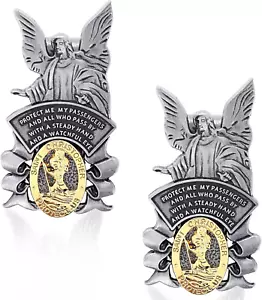 St Christopher Medal for Car, Car Saint Christopher with Guardian Angel Visor Me - Picture 1 of 12