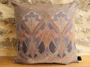 Liberty Ianthe cotton Tan & soft Grey Velvet Fabric Cushion Cover Art Nouveau  - Picture 1 of 15