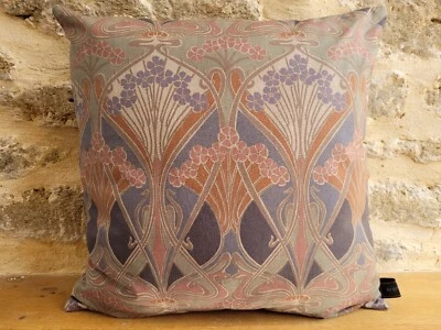 Liberty Ianthe cotton Tan & soft Grey Velvet Fabric Cushion Cover Art Nouveau  - Image 1 of 4
