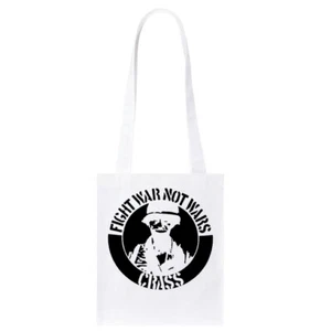 Womens Fight War Not Wars Crass Cotton Bag Punk Rock Anarchy - Picture 1 of 2
