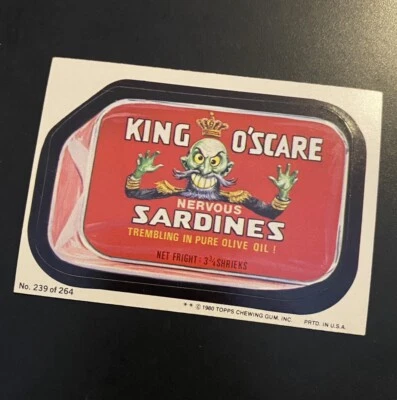 1980 Topps Wacky Packages Rerun #239 King O'Scare Sardines - Image 1 of 2