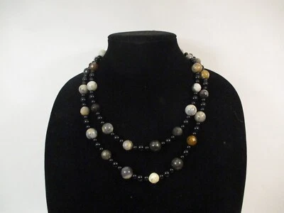 Jay King Mine Finds 44" Necklace Black Onyx Stone Beaded Assorted Gemstone w Box - Image 1 of 4
