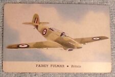 Vintage 1944 Aeroplanes Series D Fairey Fulmar Britian NM
