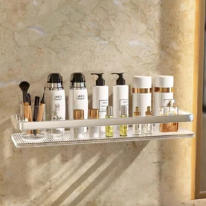 Modern No-drill Bathroom Wall Towel Rail Shelf Bar Metal Towel Holder Rack - Picture 1 of 15