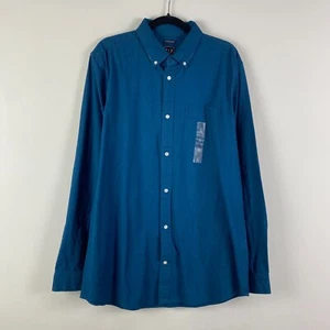 Gap Oxford Shirt in Standard Fit Size Large Tall Blue Button Down Stretch - Picture 1 of 11