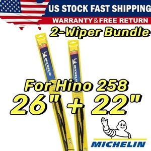 Wiper Blades 2-Pack Standard Wiper Blades fits 2019+ Hino 258 - 30260/221 - Picture 1 of 11