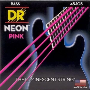 DR NPB-45 Neon Hi-Def Pink 4-String Bass strings 45-105  - Picture 1 of 3