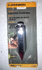 JOHNSON LEVEL & TOOL 8oz STEEL PLUMB BOB 08 40-0672 NEW - Picture 1 of 5