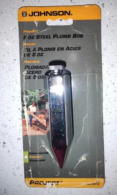 JOHNSON LEVEL & TOOL 8oz STEEL PLUMB BOB 08 40-0672 NEW - Image 1 of 4