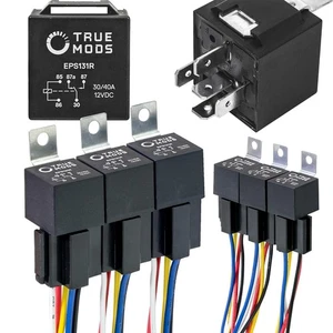 True MODS 6 Pack Bosch Style 5-Pin 12V Relay Kit [Interlocking Harness Socket Ho - Picture 1 of 7