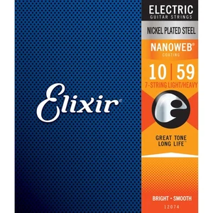 Cuerdas de guitarra eléctrica Elixir 12074 Nanoweb 7 cuerdas 10-59 - Imagen 1 de 7