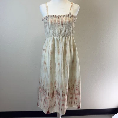 Motherhood Maternity Tie Dye Maxi Dress Pink/White Smocked Medium Cottagecore - Image 1 of 4