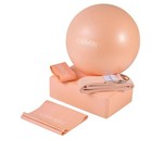 Carmen Yoga Starter Kit 5-Piece Pilates Ball Block Strap Bands Fitness Set Peach