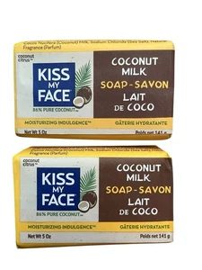 Kiss My Face Coconut Citrus Scent 2-5 oz Bars - Original Coconut Milk Soap - Picture 1 of 2