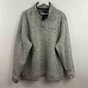 Pullover Eddie Bauer Gris 1/4 Radiador Polar Snap Mock Para Hombre Talla XXL - Imagen 1 de 5