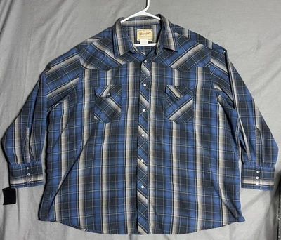 Wrangler Men’s Shirt Size 3XLarge Pearl Snap Rodeo Cowboycore, Western, Ranch - Image 1 of 4