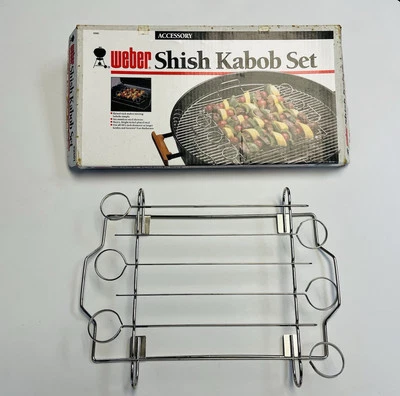 Vintage NOS 1989 Weber Shish Kabob 6 Piece Set #2501 Charcoal & Propane Grill - Image 1 of 4