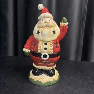Santa Claus Tea Light Candle Holder Christmas Decor 9 Inches Tall VGC - Picture 1 of 5
