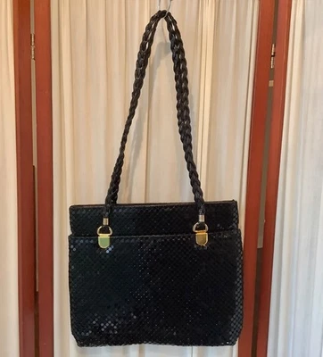 Bolso de Hombro Cartera Colección Cestino Malla Metal Negra De Colección Nuevo con Etiquetas Foto 1 de 4