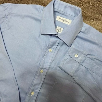 Brooks Brothers Makers Blue Dress Shirt 15.5-34 Slim Fit Cotton USA Mens - Image 1 of 4