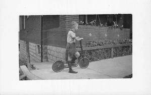 Postcard: RPPC Child on Scooter, 1910's, Unposted - Picture 1 of 2