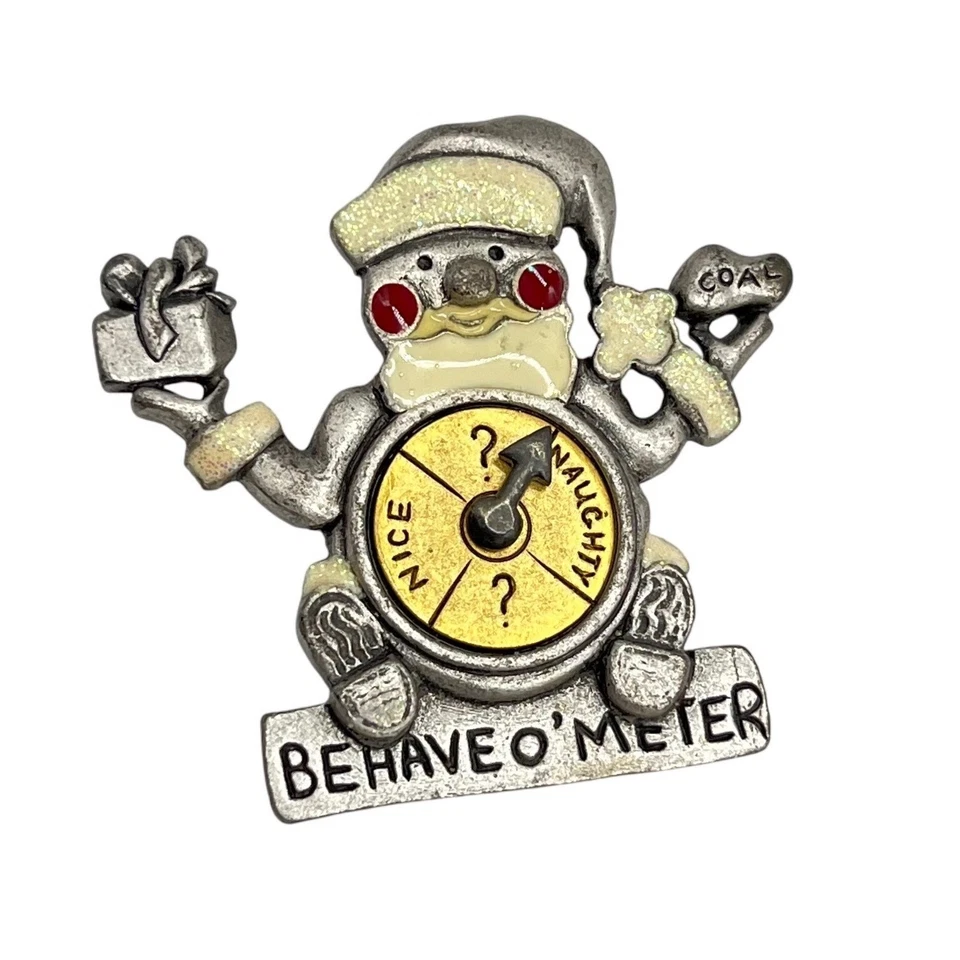 复古 1997 年圣诞老人 Behave O 米别针圣诞节假期顽皮很好 — 第 1/4 张图片
