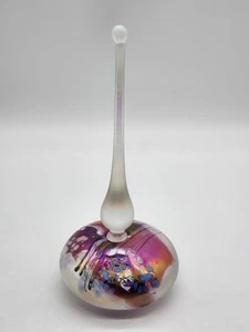 Iridescent Art Glas Parfum Flakon Eric Brakken 1991 Glasshouse Studios signiert - Bild 1 von 16