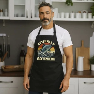 Personalised O’Fishally Birthday Apron Custom Any Age Year BBQ Cooking Gift Men - Picture 1 of 14