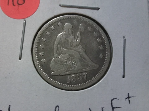 1857-O Seated Liberty Quarter VF Cover