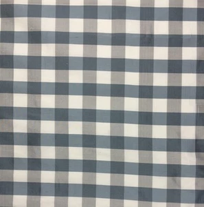 TELA DE TAFETÁN DUPIONI SEDA BENGAL CUADROS PELTRE GRIS BLANCO POR YARDA 54"W - Imagen 1 de 5