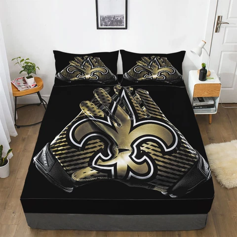 New Orleans Saints Pocket Sheet 3PC Fitted Sheets&Pillowcase Bedding Set Cover