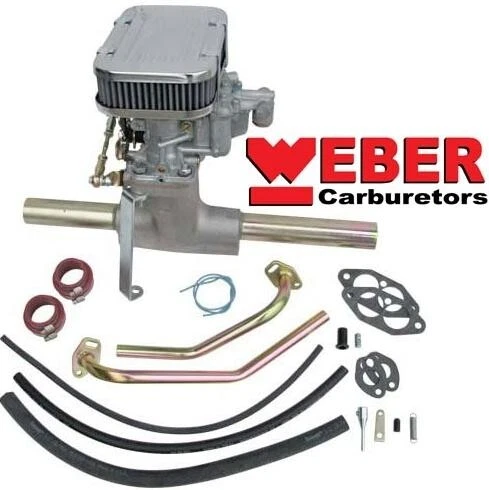 VW Bug Super Beetle 2bbl Downdraft Weber Carburetor Kit w/Premium Intake manifld - Image 1 of 1