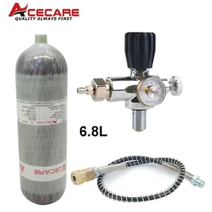 6.8L Carbon Fiber Cylinder 4500psi High Pressure HPA Tank w/ Regulating Valve - Picture 1 of 6