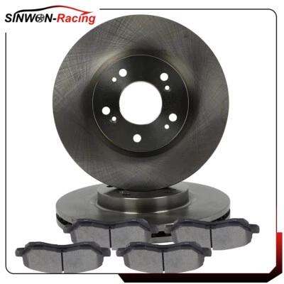 Front Vented Brake Rotors Discs And Ceramic Pads For 2008-2017 Mitsubishi Lancer - Image 1 of 4