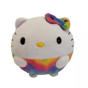 Ty Hello Kitty Beanie Ball Rainbow Tie Due Colors Plush Stuffed Animal - Picture 1 of 8