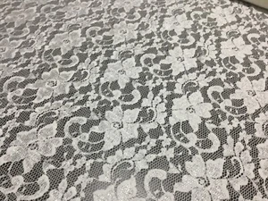 NEW Beautiful High Class Designer Ivory Stretch Floral Bridal Lace Fabric - Picture 1 of 9