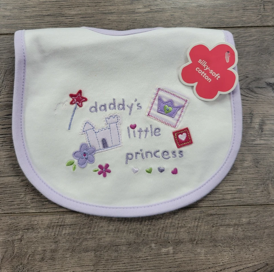 Nuevo babero vintage Carter's púrpura papá princesa bebé niña Foto 1 de 1