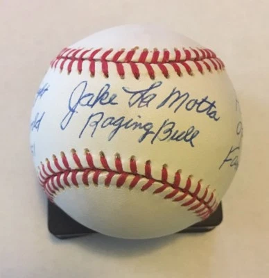 Jake LaMotta Signed Autographed RONLB Multi Inscribed Raging Bull JSA  - Image 1 of 4